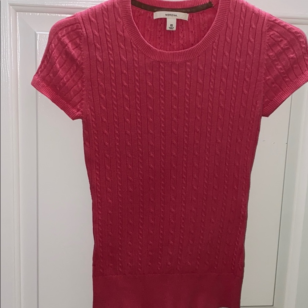 Pink top short sleeve size XS